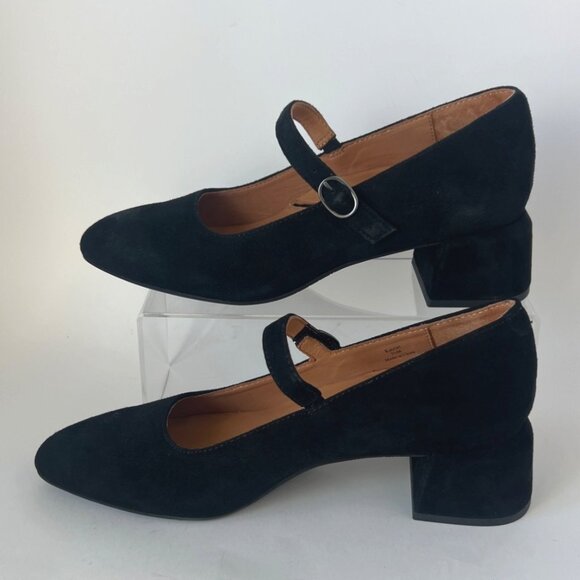 L’Amour Des Pieds Katriel Mary Jane Black Suede Women Block Heel Pumps Size 7.5 - Picture 4 of 12